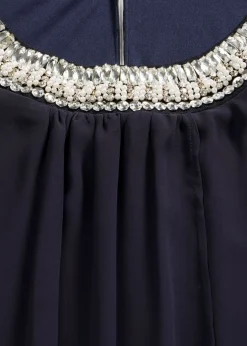 Mujer bonprix bonprix Vestido de gasa con aplicación de piedras