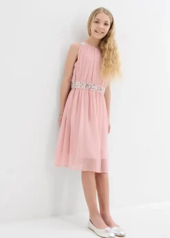 bonprix bonprix Ropa 9 A 16 Años·Vestidos Y Monos|Ropa 9 A 16 Años·Novedades>Vestido de gasa con banda de lentejuelas rosa pálido