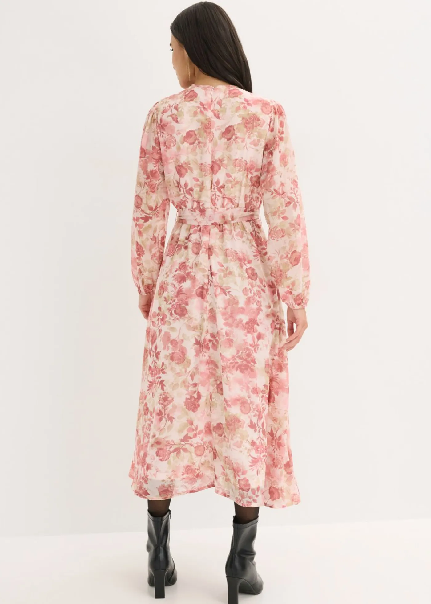 Mujer bonprix bonprix Vestido de gasa con cordón (2 piezas)