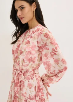 Mujer bonprix bonprix Vestido de gasa con cordón (2 piezas)