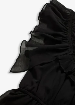 bonprix bonprix Vestidos>Vestido de gasa con corte en A Negro