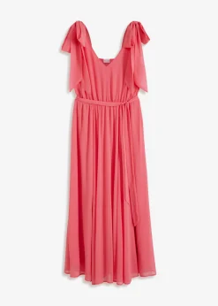 Mujer bonprix bonprix Vestido de gasa con detalles de lazo