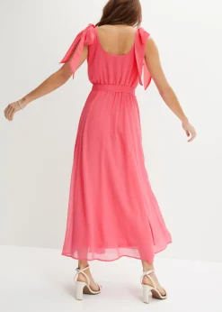 Mujer bonprix bonprix Vestido de gasa con detalles de lazo