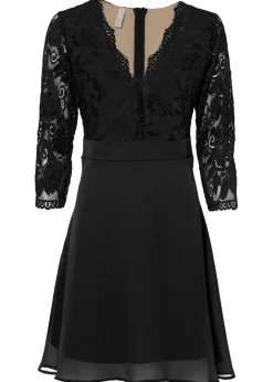bonprix bonprix Vestidos|Ropa Elegante>Vestido de gasa con encaje Negro