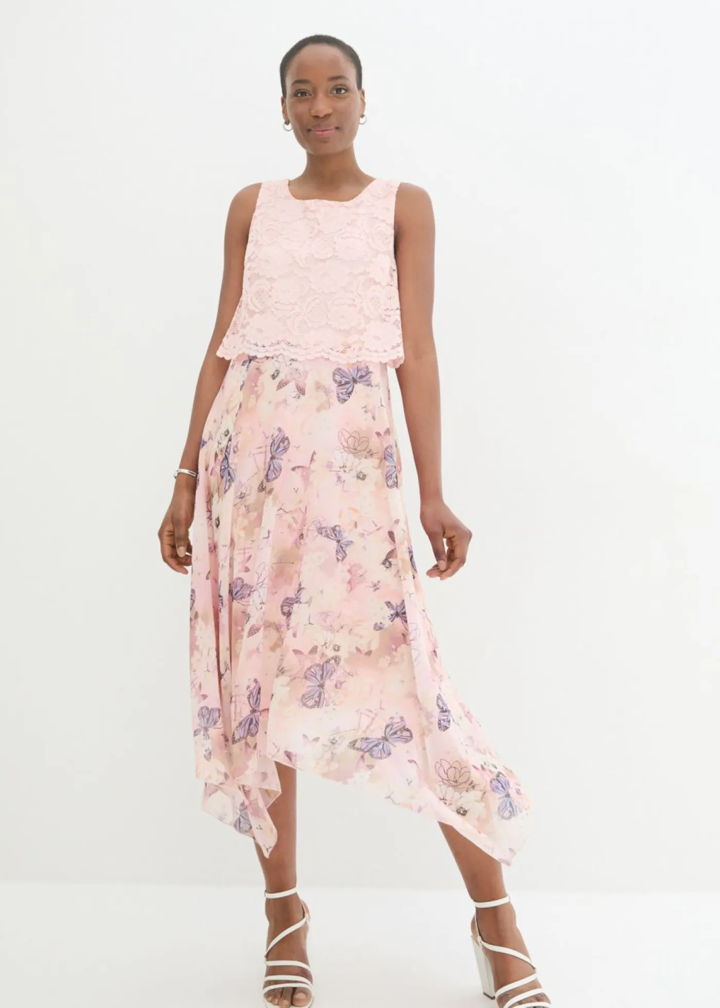 Mujer bonprix bonprix Vestido de gasa con encaje fino