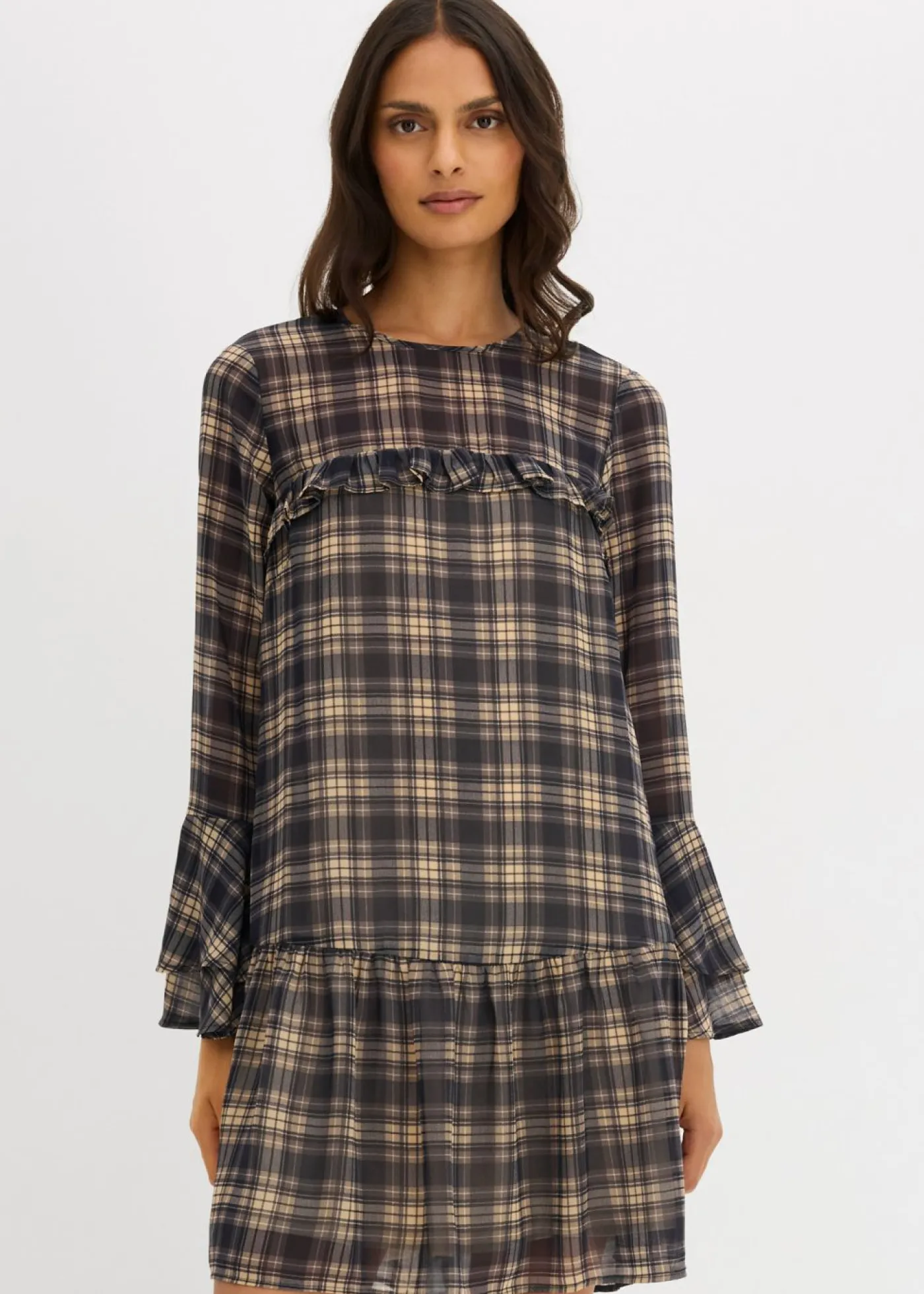 Mujer bonprix bonprix Vestido de gasa con volantes