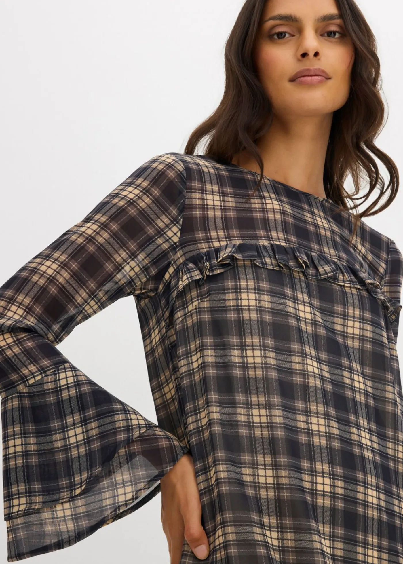 Mujer bonprix bonprix Vestido de gasa con volantes