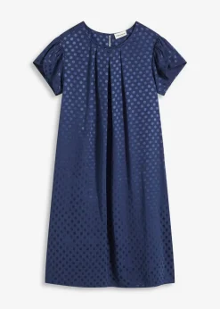 bonprix bonprix Vestidos>Vestido de jacquard con pinzas azul marino topos