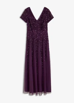 bonprix bonprix Tallas Pequeñas>Vestido de lentejuelas Lila oscuro