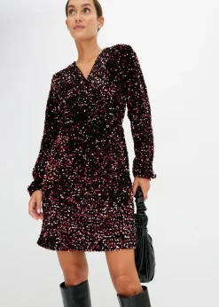 bonprix bonprix Vestidos>Vestido de lentejuelas Negro/rojo/rosa