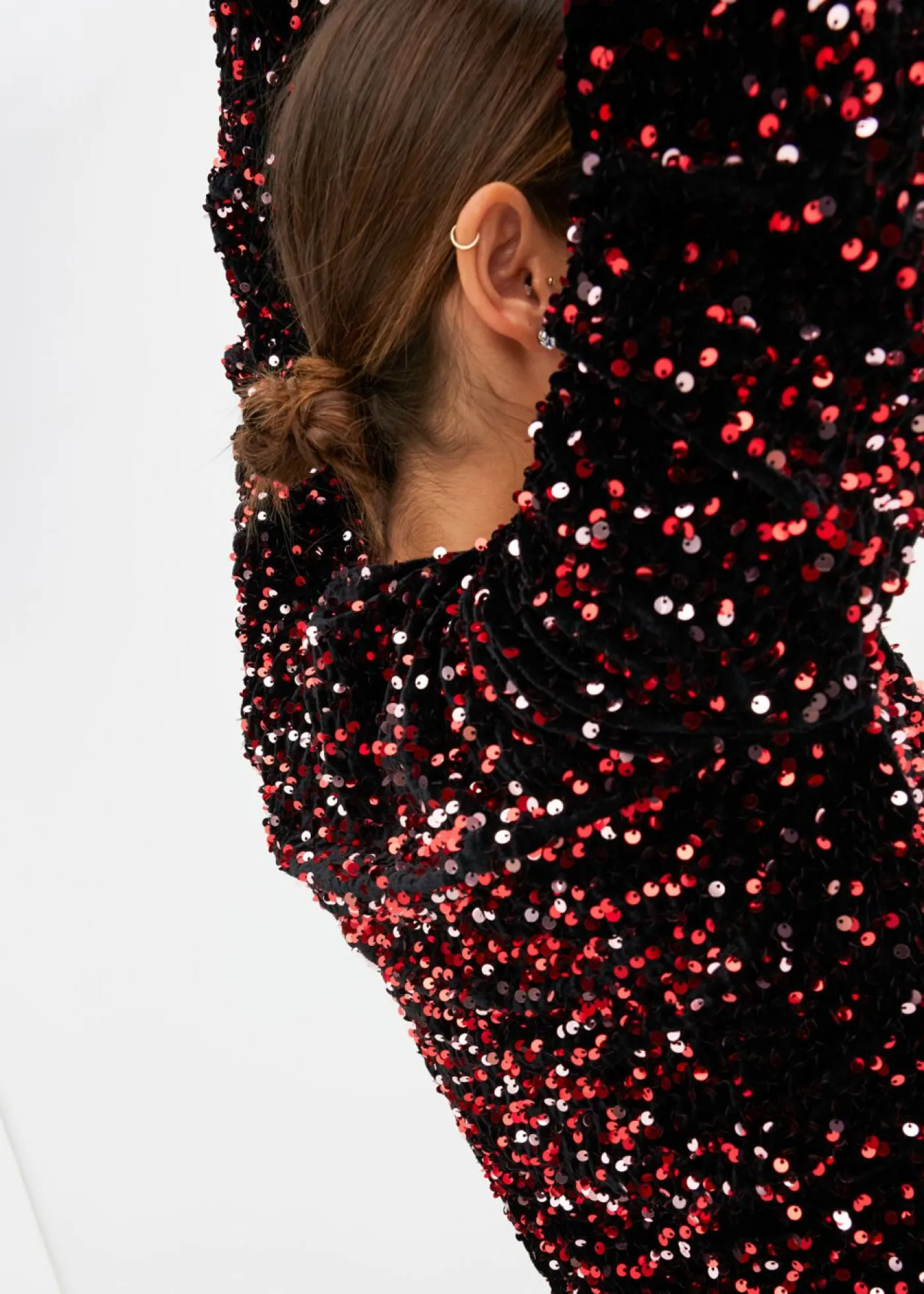 bonprix bonprix Vestidos>Vestido de lentejuelas Negro/rojo/rosa