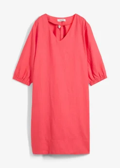 Mujer bonprix bonprix Vestido de lino puro con mangas 3/4