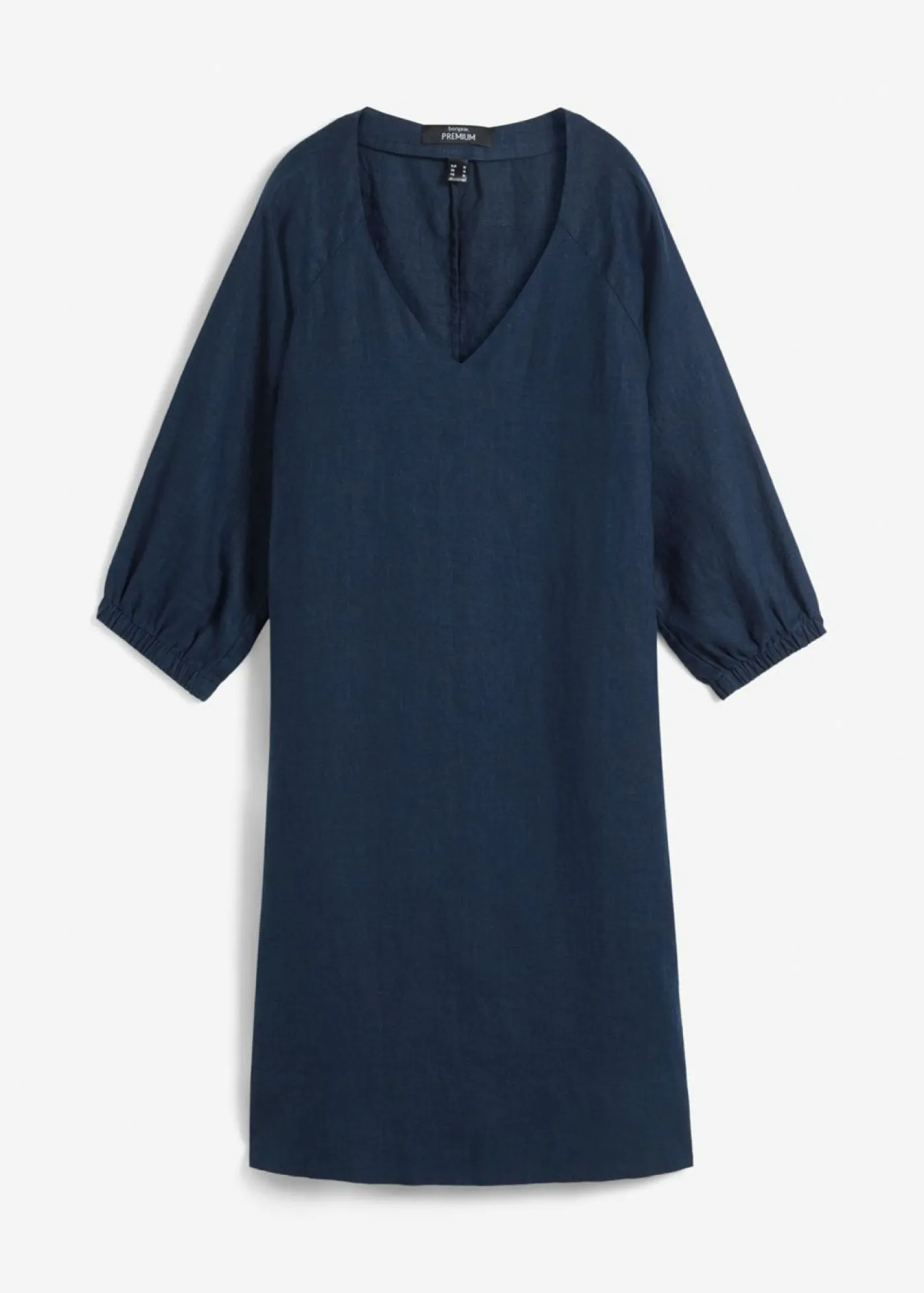 Mujer bonprix bonprix Vestido de lino puro con mangas 3/4