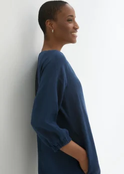 Mujer bonprix bonprix Vestido de lino puro con mangas 3/4