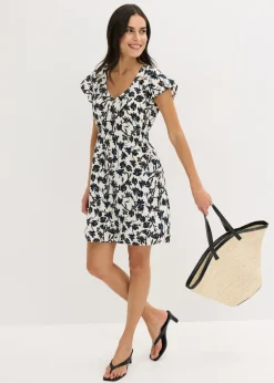 Mujer bonprix bonprix Vestido de material estructurado con mangas de murciélago