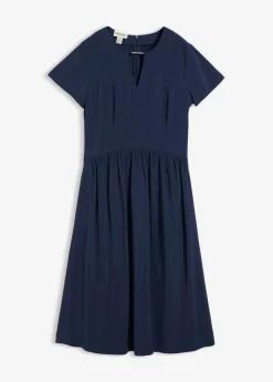 bonprix bonprix Vestidos|Novedades>Vestido de mezcla de viscosa fina Azul marino