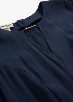 bonprix bonprix Vestidos|Novedades>Vestido de mezcla de viscosa fina Azul marino
