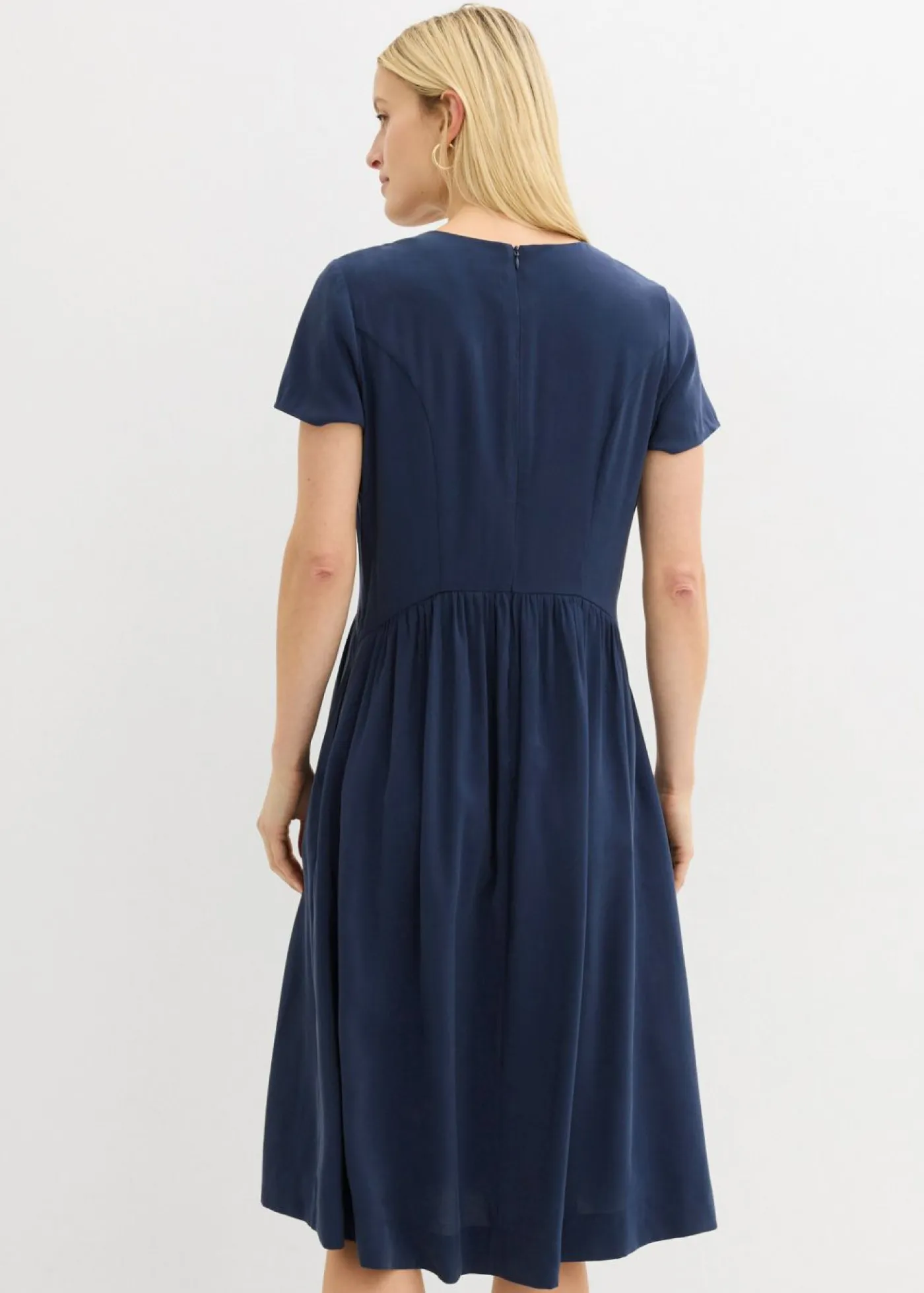 bonprix bonprix Vestidos|Novedades>Vestido de mezcla de viscosa fina Azul marino