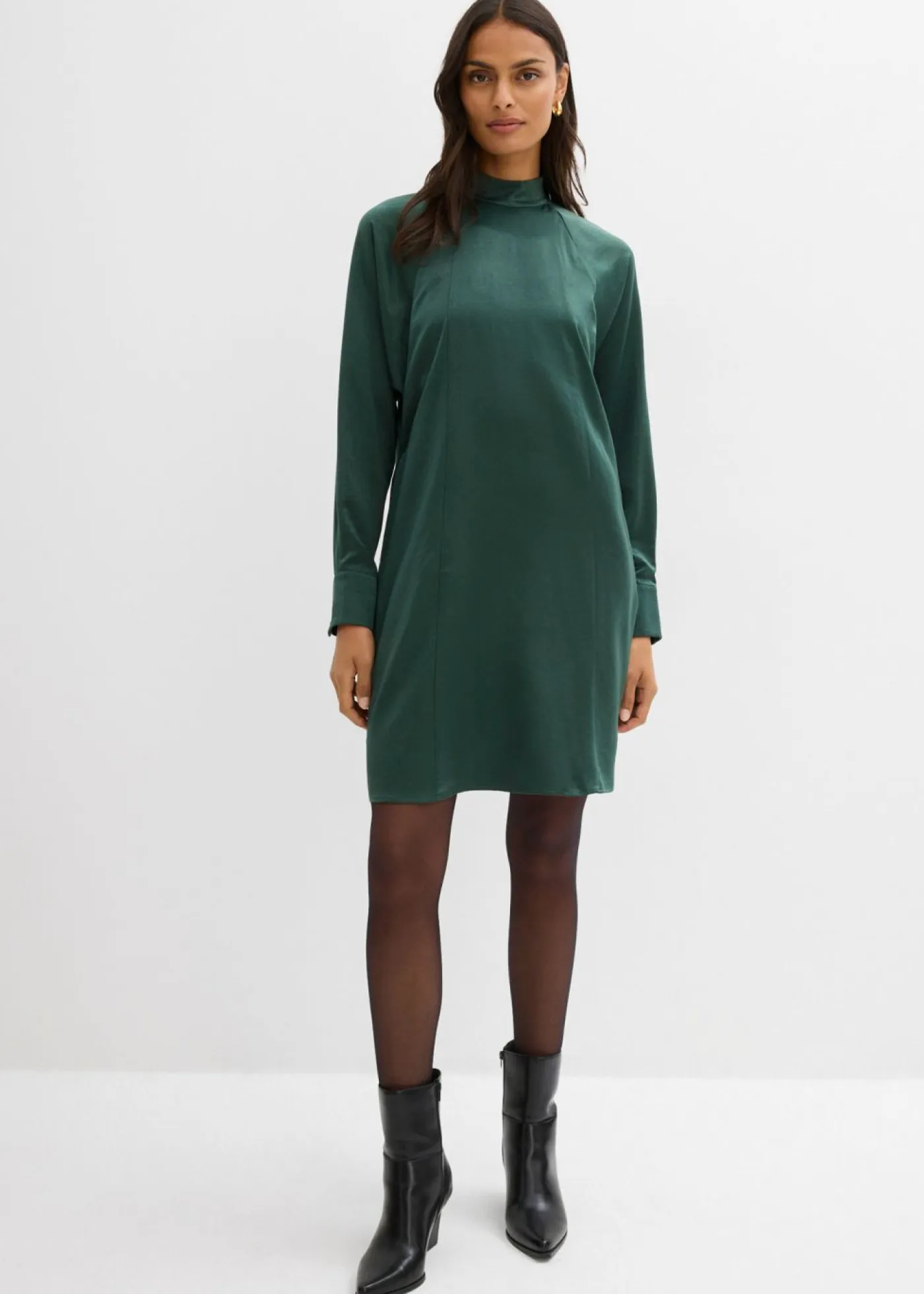 bonprix bonprix Esenciales|Vestidos>Vestido de mezcla de viscosa verde sombra