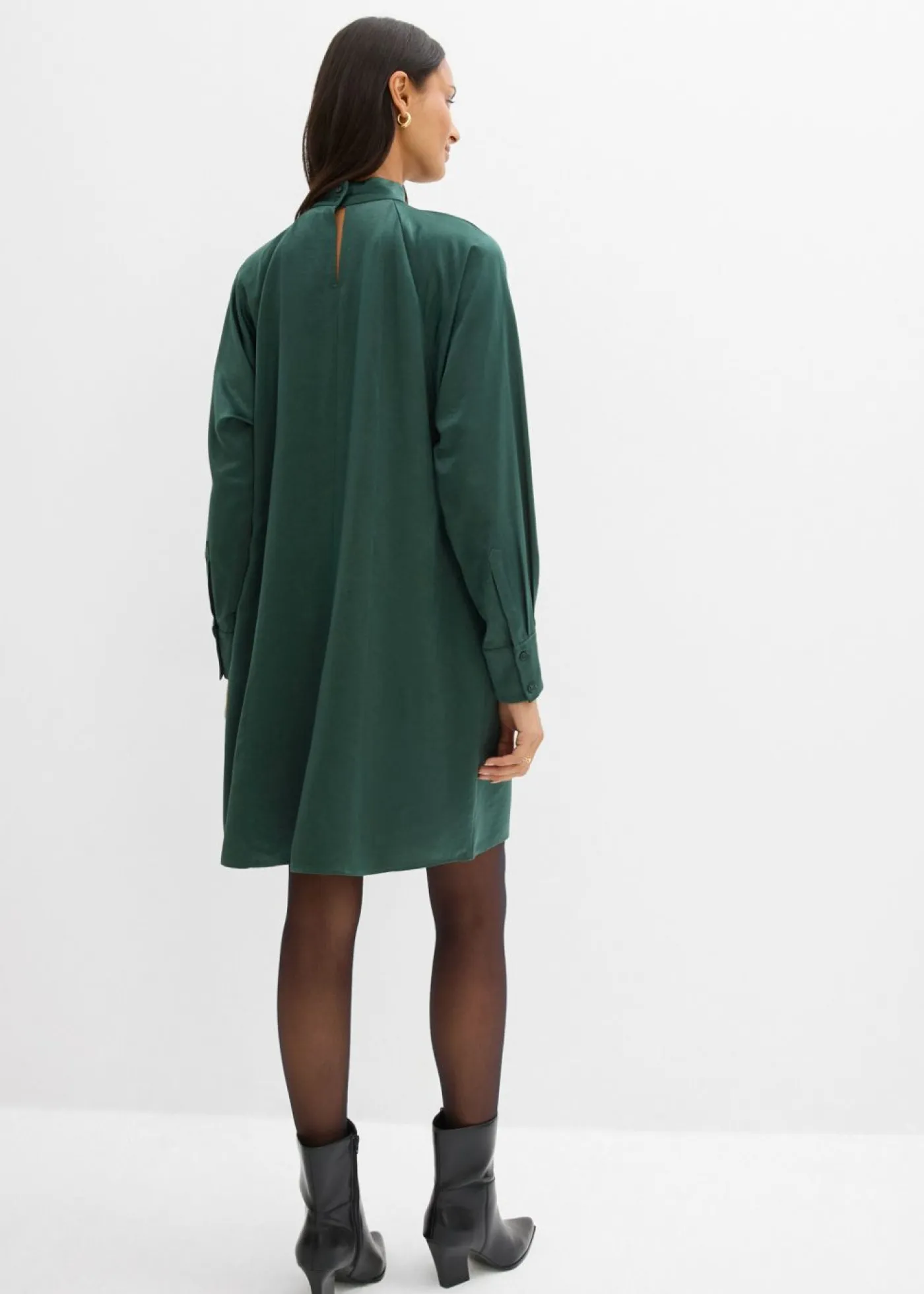 bonprix bonprix Esenciales|Vestidos>Vestido de mezcla de viscosa verde sombra