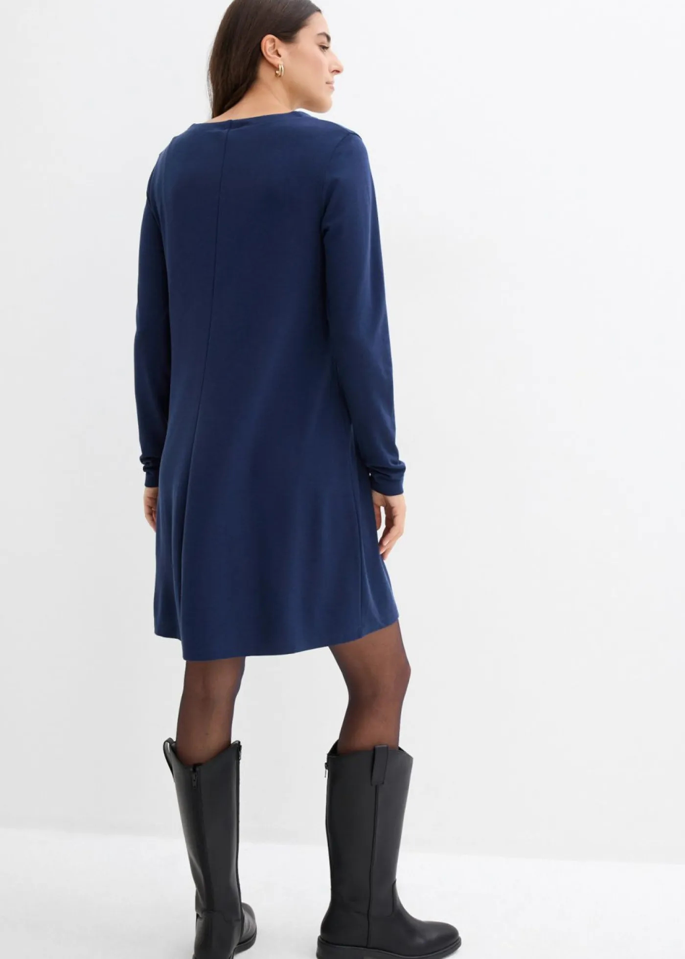 bonprix bonprix Vestidos>Vestido de mezcla de viscosa fluida Azul marino