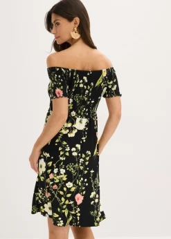 Mujer bonprix bonprix Vestido de mezcla de viscosa suave con escote bañera