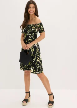 Mujer bonprix bonprix Vestido de mezcla de viscosa suave con escote bañera