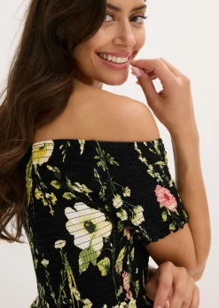 Mujer bonprix bonprix Vestido de mezcla de viscosa suave con escote bañera