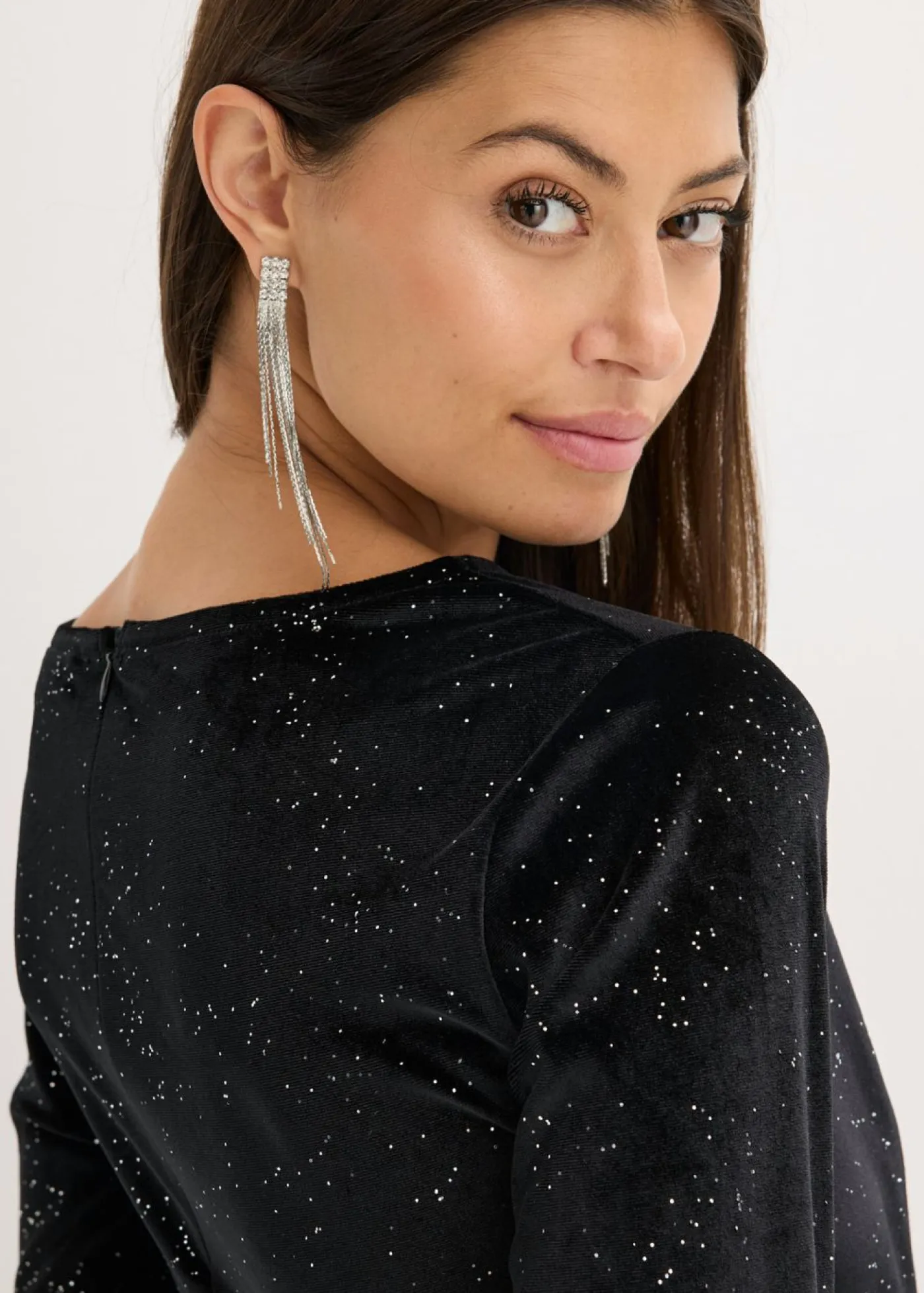 bonprix bonprix Vestidos|Ropa Elegante>Vestido de noche con brillo Negro