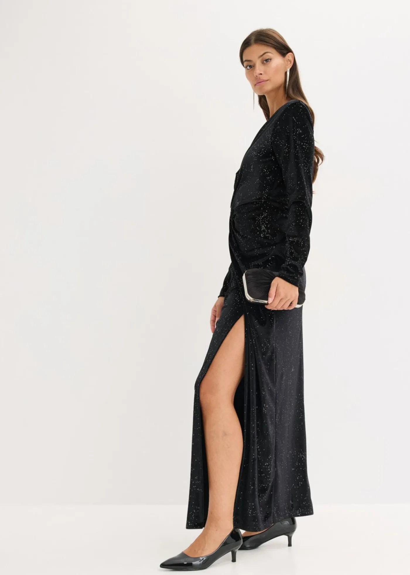 bonprix bonprix Vestidos|Ropa Elegante>Vestido de noche con brillo Negro