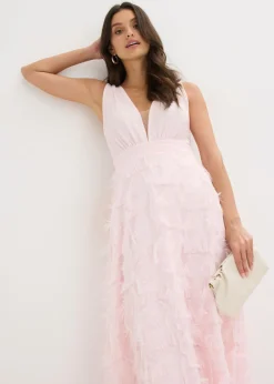 Mujer bonprix bonprix Vestido de noche con detalle de encaje deshilachado