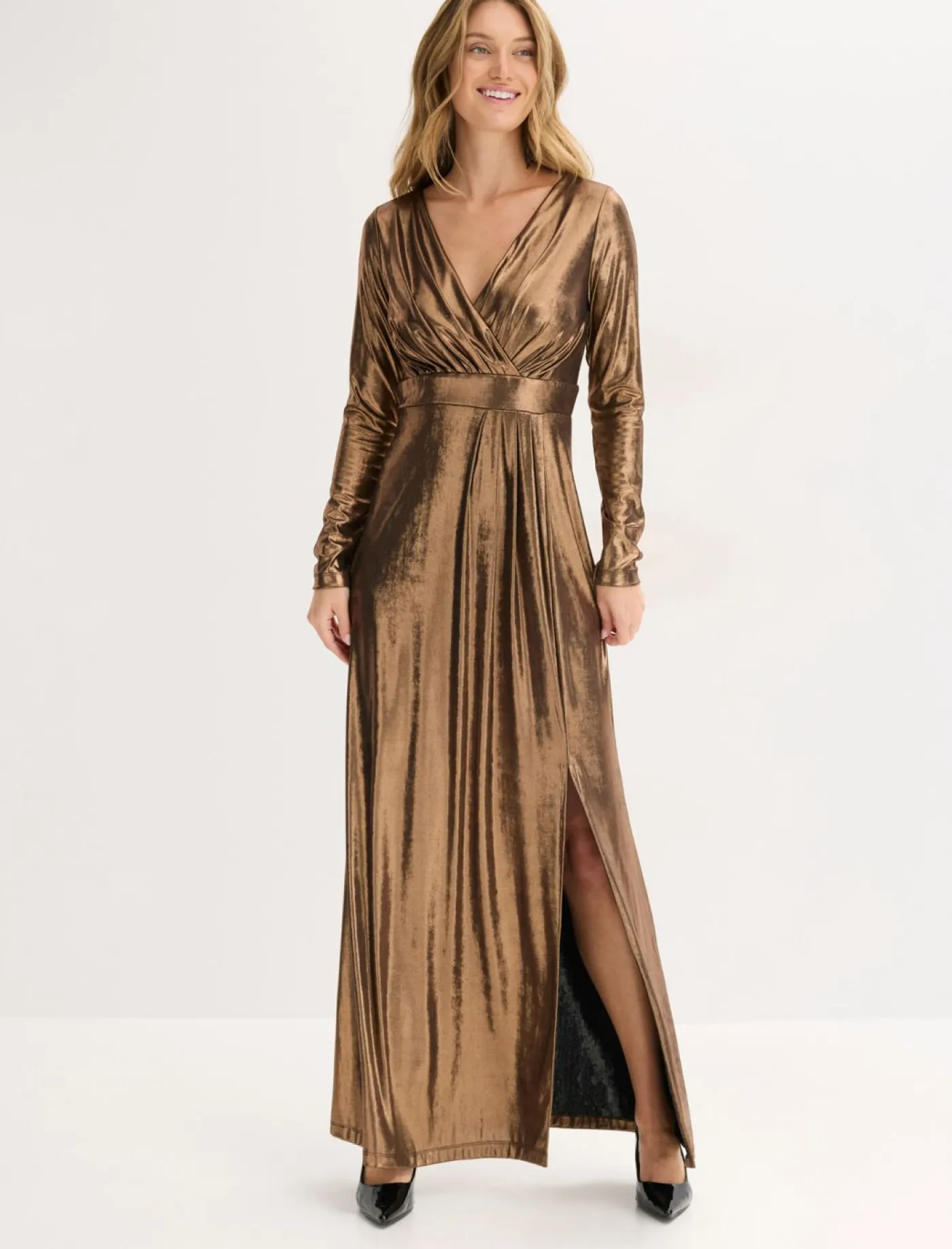 Mujer bonprix bonprix Vestido de noche de punto fino con brillo