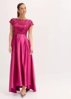 Mujer bonprix bonprix Vestido de noche de satén brillante con lentejuelas