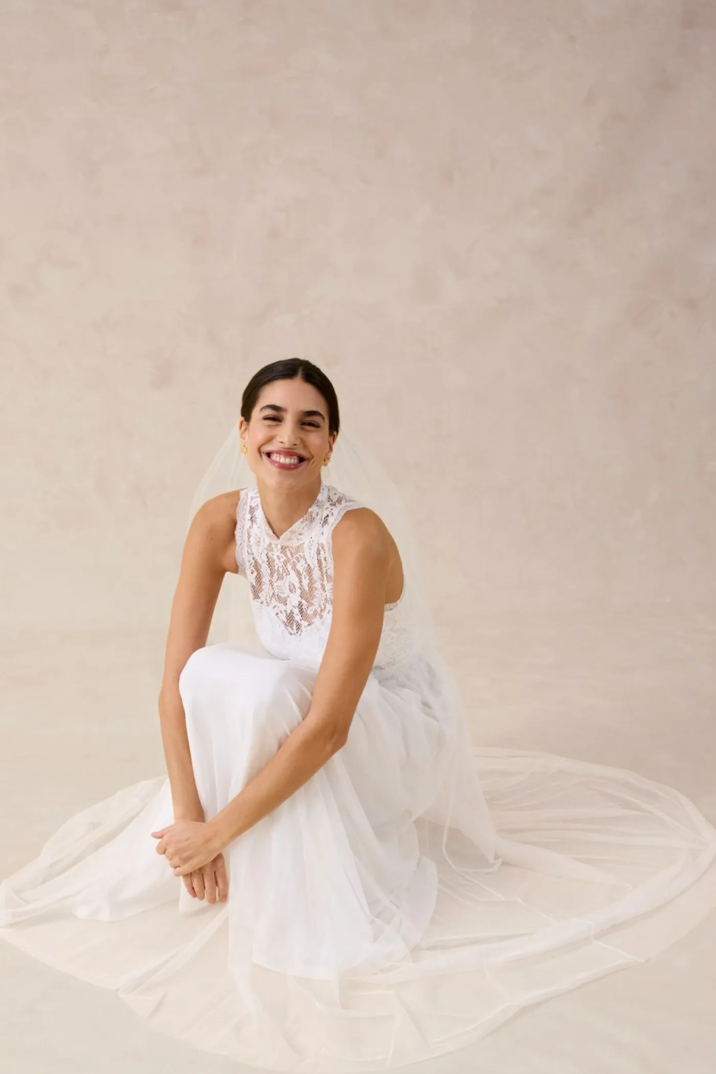 bonprix bonprix Vestidos>Vestido de novia de tul y encaje Blanco