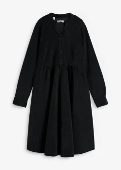 bonprix bonprix Vestidos>Vestido de pana de algodón Negro