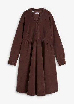 bonprix bonprix Vestidos>Vestido de pana de algodón Marrón tierra