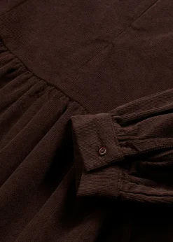 bonprix bonprix Vestidos>Vestido de pana de algodón Marrón oscuro