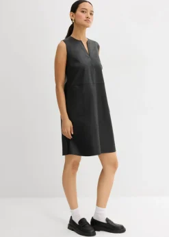 bonprix bonprix Esenciales|Vestidos>Vestido de piel sintética Negro