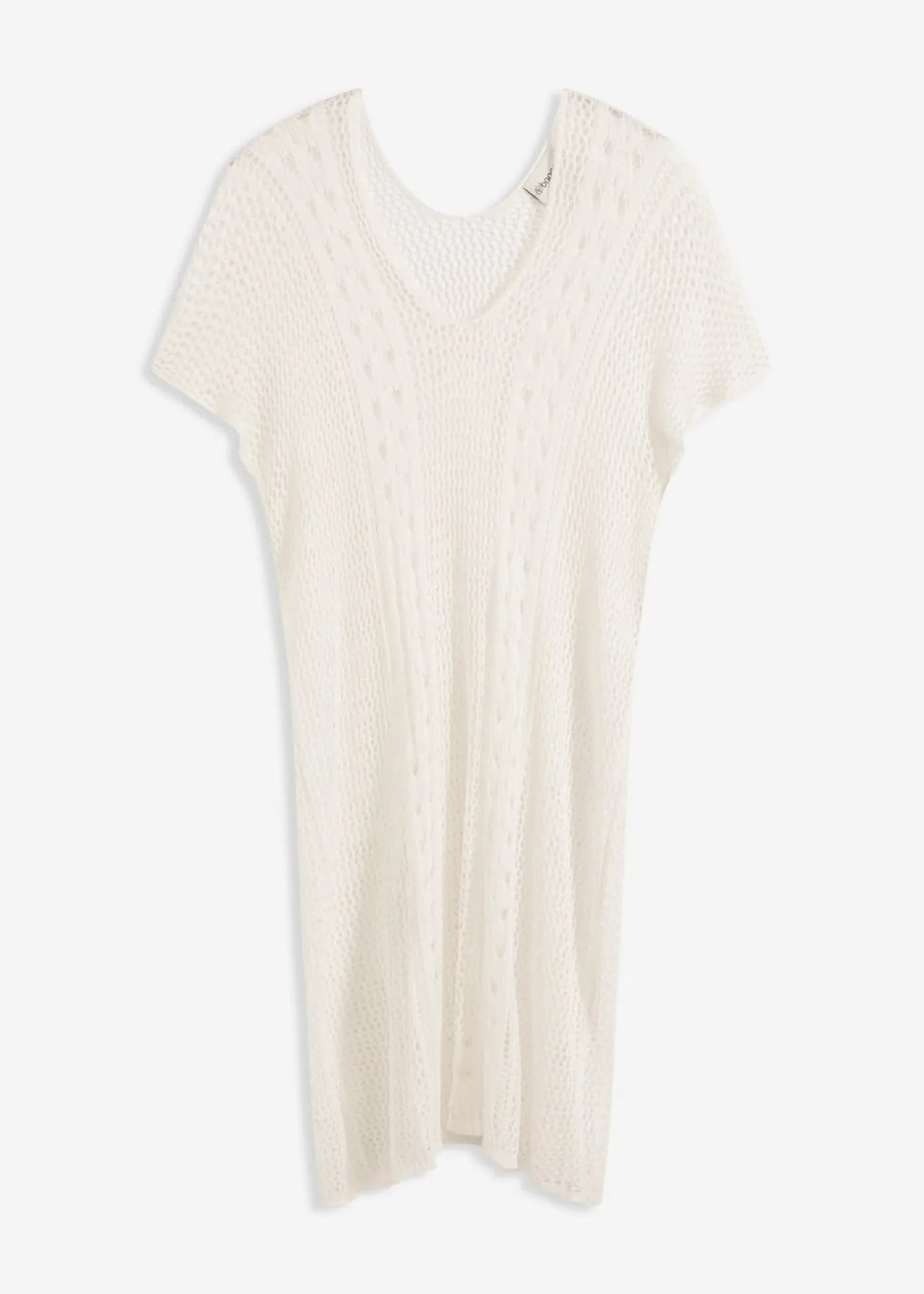 bonprix bonprix Ropa De Playa|Vestidos>Vestido de playa con aspecto de ganchillo de viscosa fluida Beige