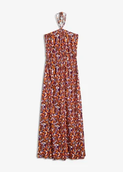 bonprix bonprix Ropa De Playa|Vestidos>Vestido de playa de viscosa fluida estampado leo púrpura-marrón claro