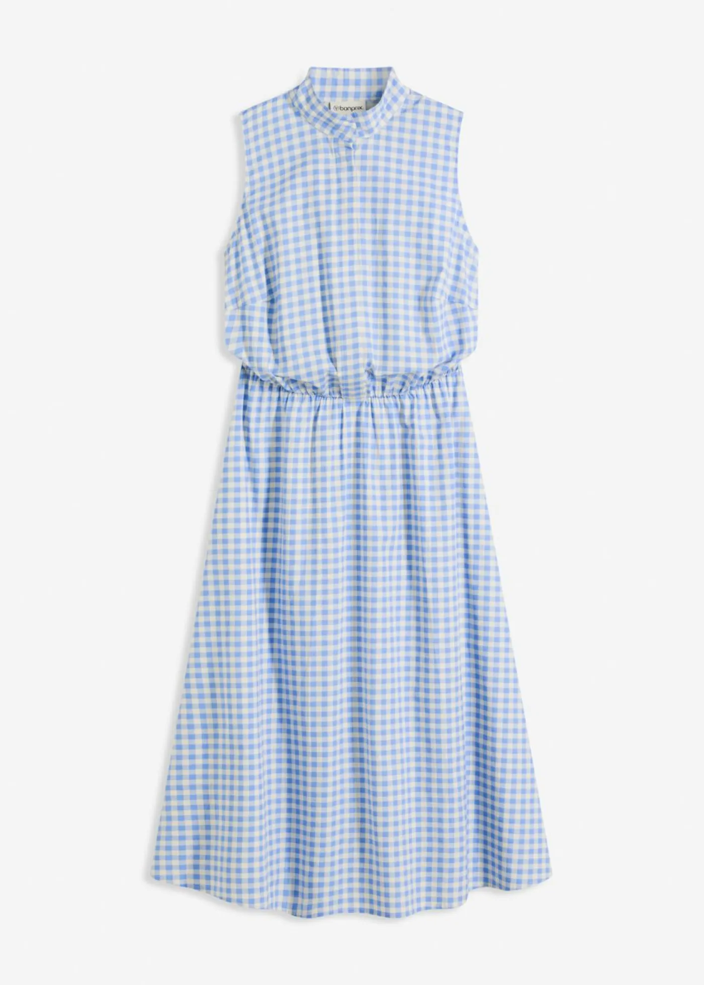 bonprix bonprix Vestidos>Vestido de popelín de algodón azul provenzal-blanco lana a cuadros