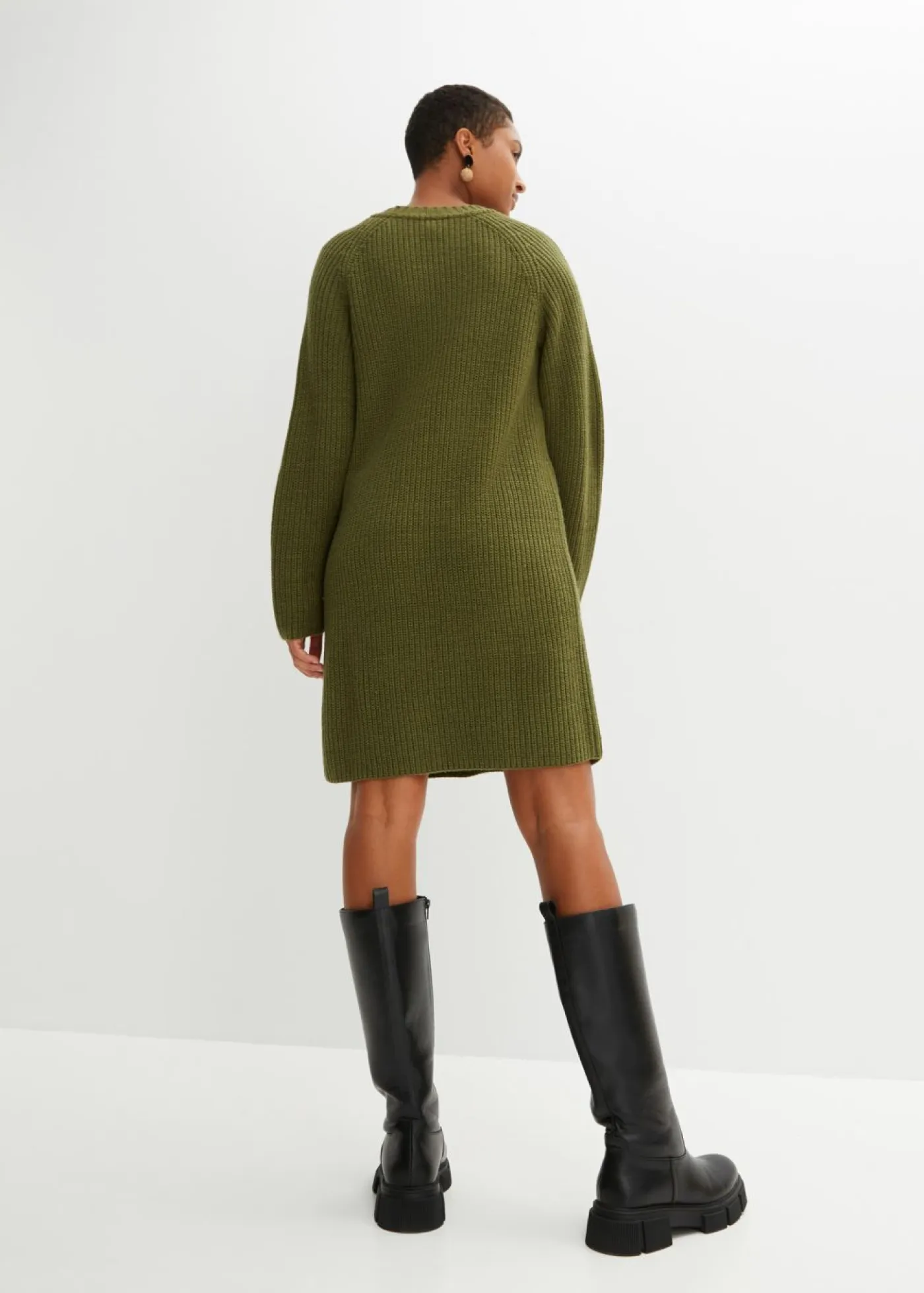 bonprix bonprix Vestidos|Ropa De Punto>Vestido de punto caqui oscuro