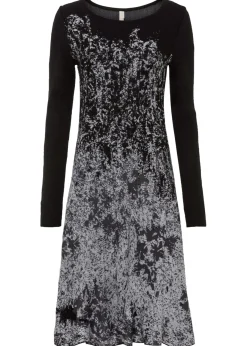 bonprix bonprix Vestidos|Ropa De Punto>Vestido de punto Negro-blanco lana