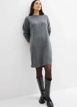 bonprix bonprix Vestidos|Ropa De Punto>Vestido de punto Antracita jaspeado