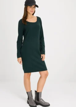 bonprix bonprix Básicos|Vestidos>Vestido de punto Verde intenso