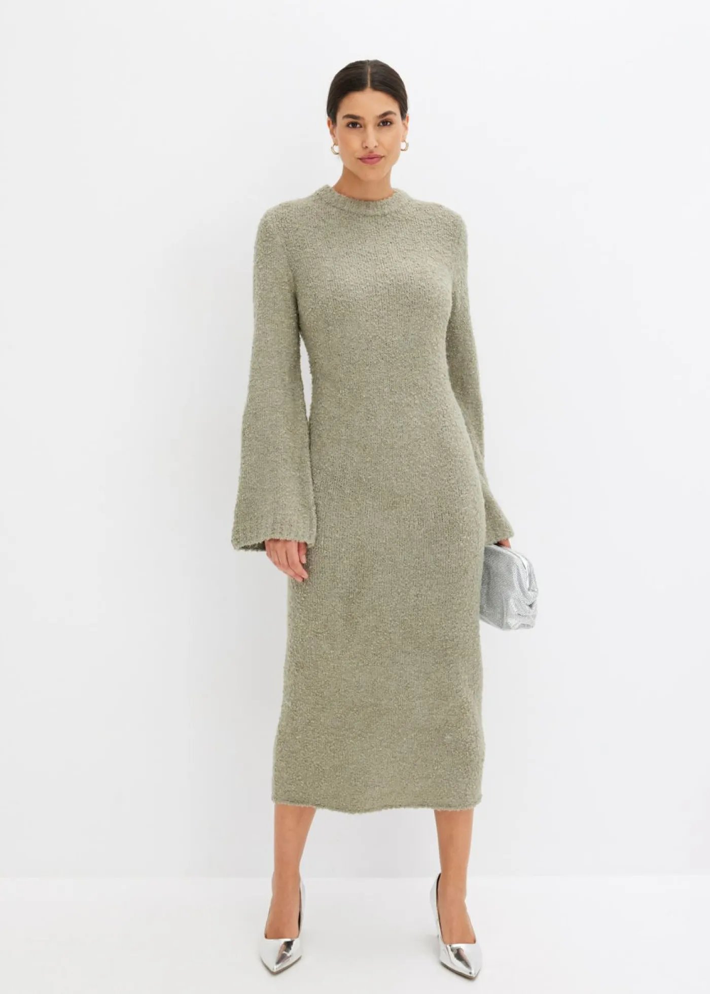 bonprix bonprix Vestidos|Ropa De Punto>Vestido de punto Verde alga