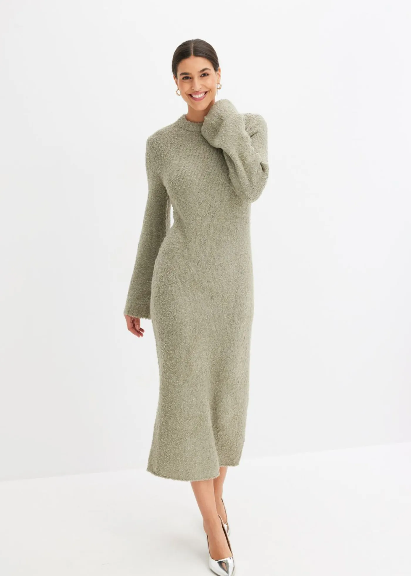 bonprix bonprix Vestidos|Ropa De Punto>Vestido de punto Verde alga