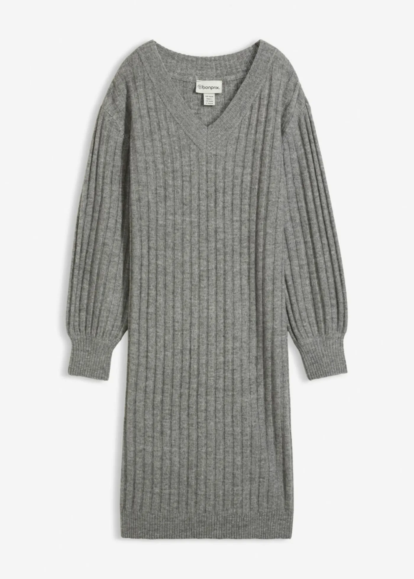 bonprix bonprix Vestidos|Ropa De Punto>Vestido de punto Gris jaspeado