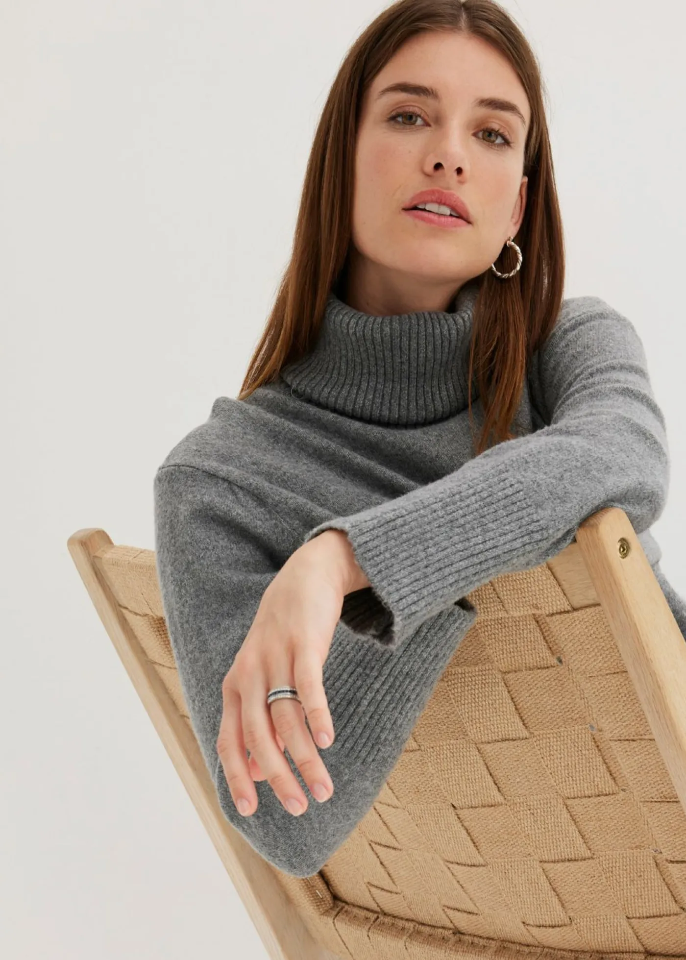 bonprix bonprix Vestidos|Ropa De Punto>Vestido de punto Gris jaspeado