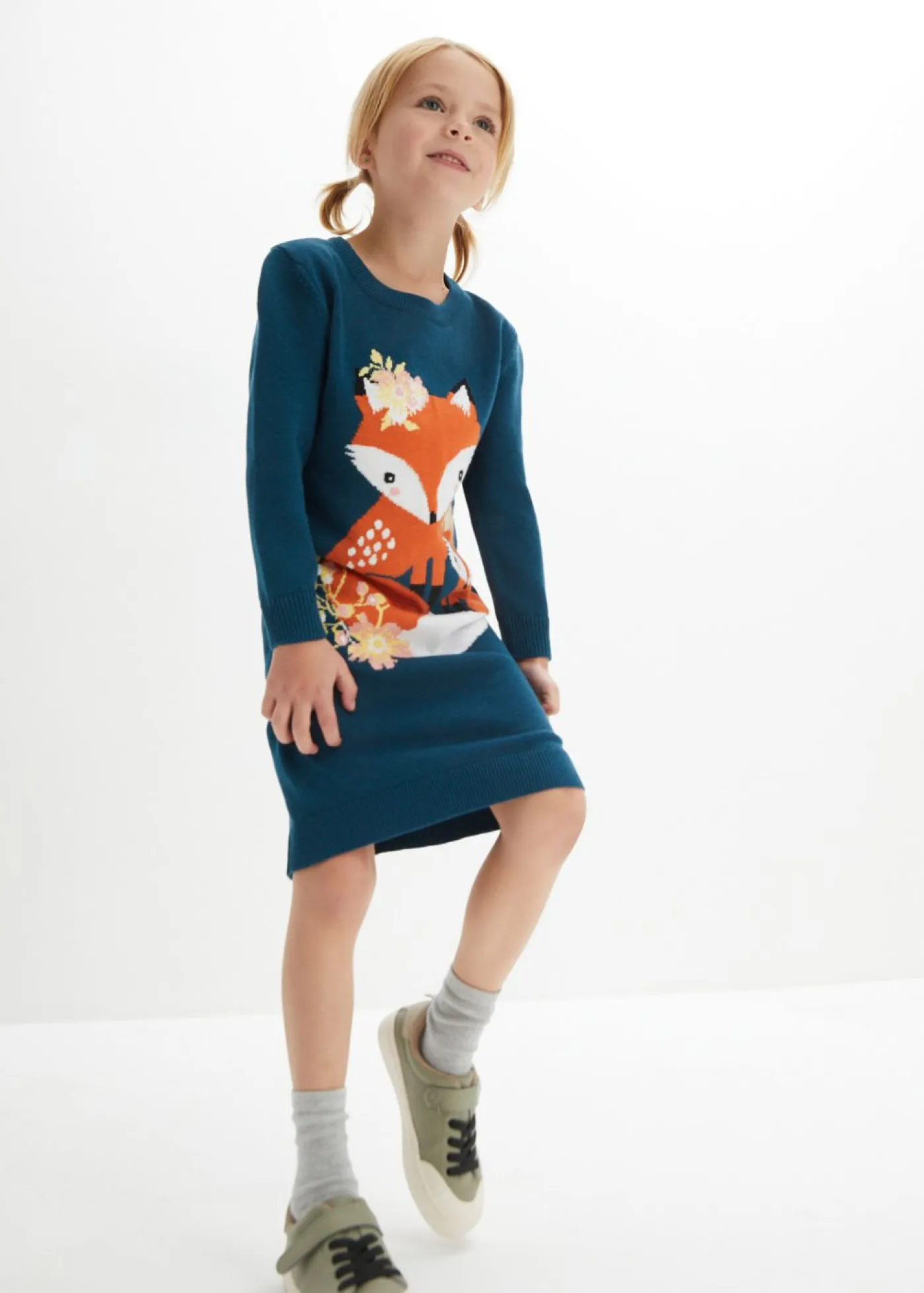 bonprix bonprix Ropa 2 A 9 Años·Vestidos Y Faldas>Vestido de punto Petróleo azul